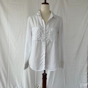 Cloth & Stone Anthropologie Classic White Button Down Shirt Women's M